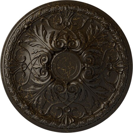 Ekena Millwork Tristan Ceiling Medallion (Fits Canopies up to 5 1/2"), 26"OD x 3"P, Stone Hearth Crackle CM26TNSHC